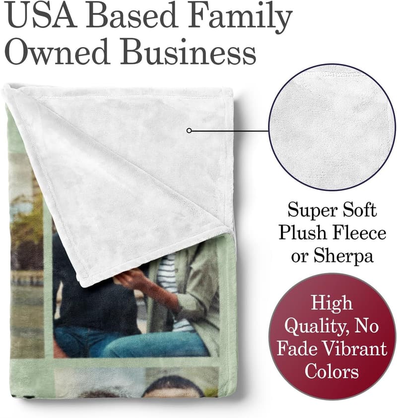 Personalized Fleece Photo Blanket for Loved Ones (50x60)