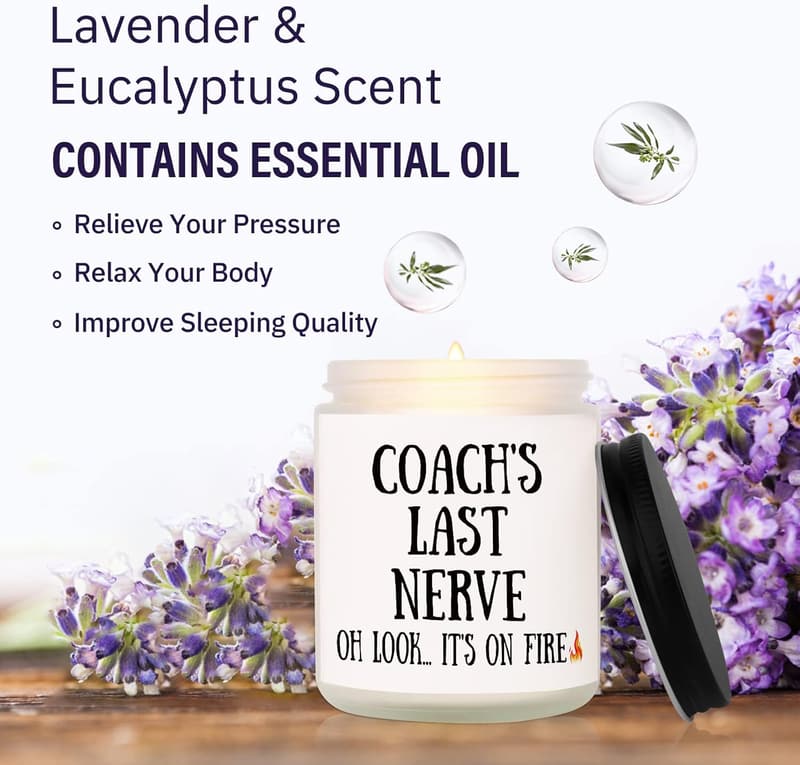 Lavender Scented Soy Candle for Coaches - 7oz Handmade Gift