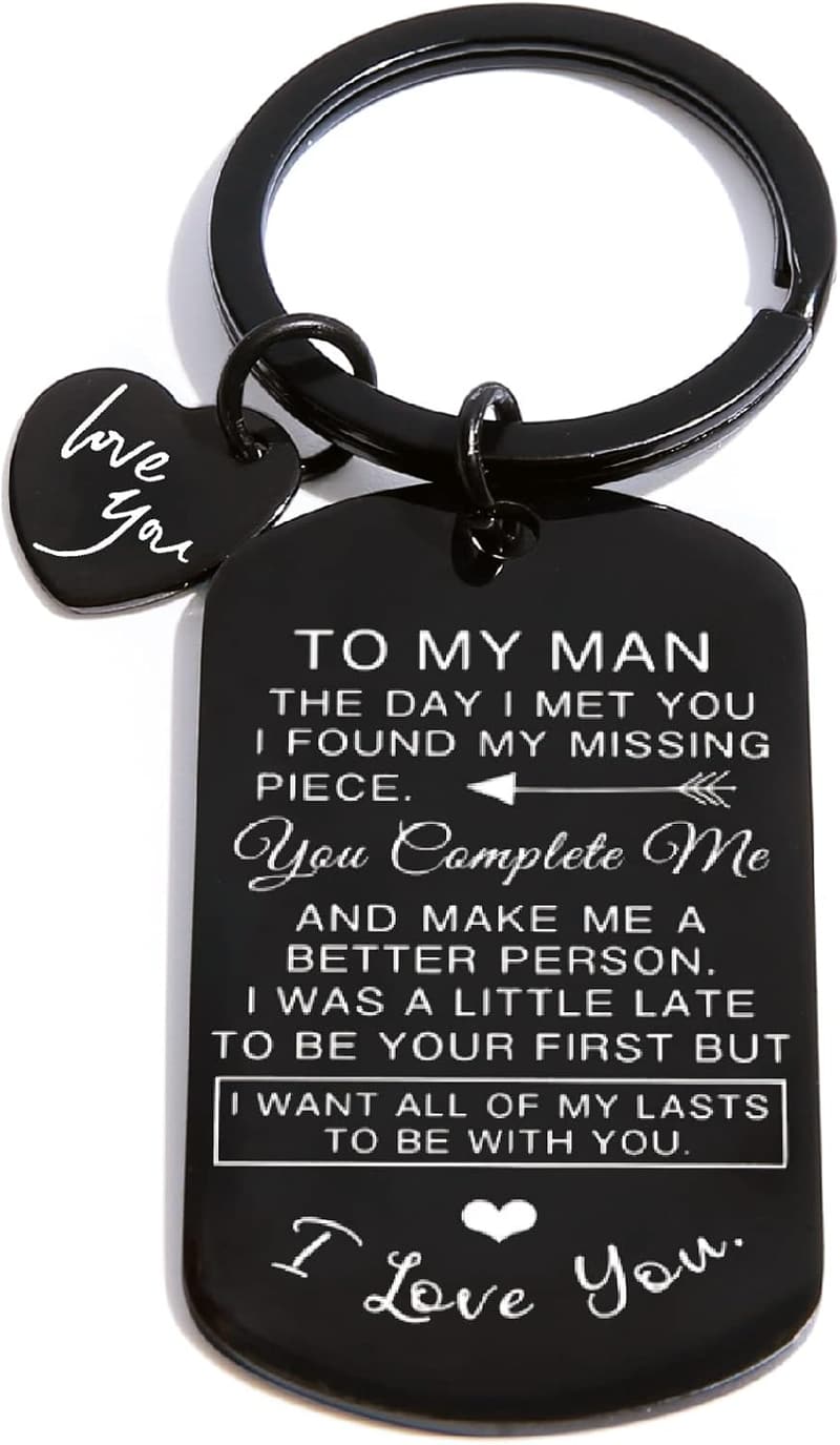 Valentine's Keychain Gift for Men - Personalized for Him
