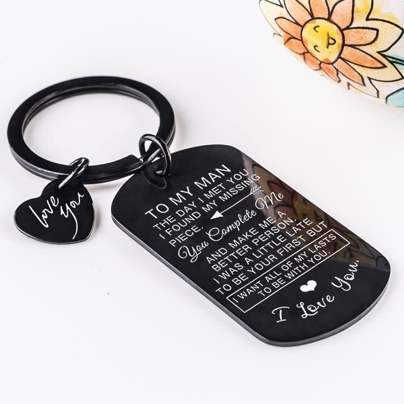 Valentine's Keychain Gift for Men - Personalized for Him