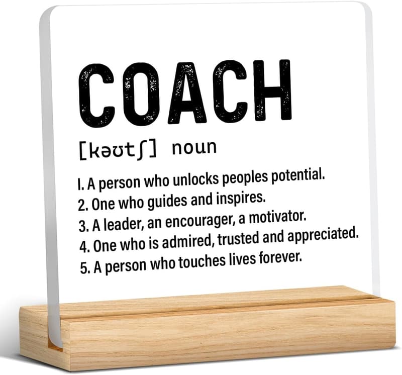 Coach Retirement Acrylic Desk Sign Decor