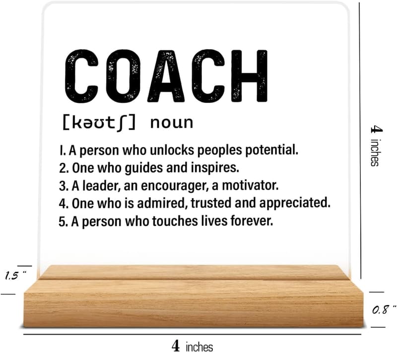 Coach Retirement Acrylic Desk Sign Decor