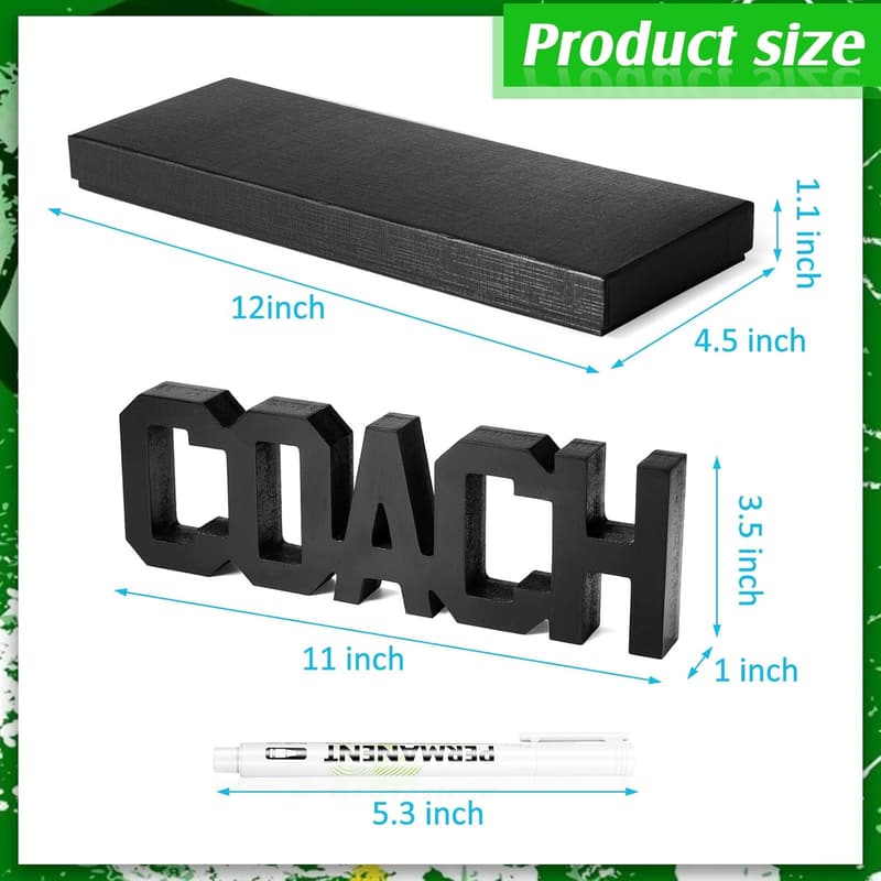Sports Wood Sign Gift Set for Men & Women - 3 Piece Coach Decor