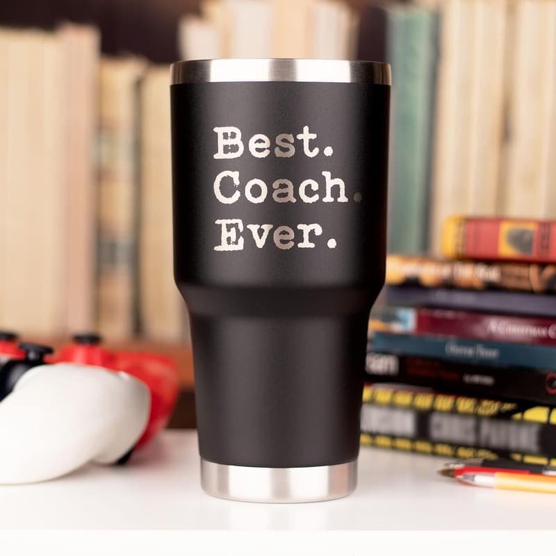Stainless Steel Travel Tumbler for Coaches – 30 oz Black