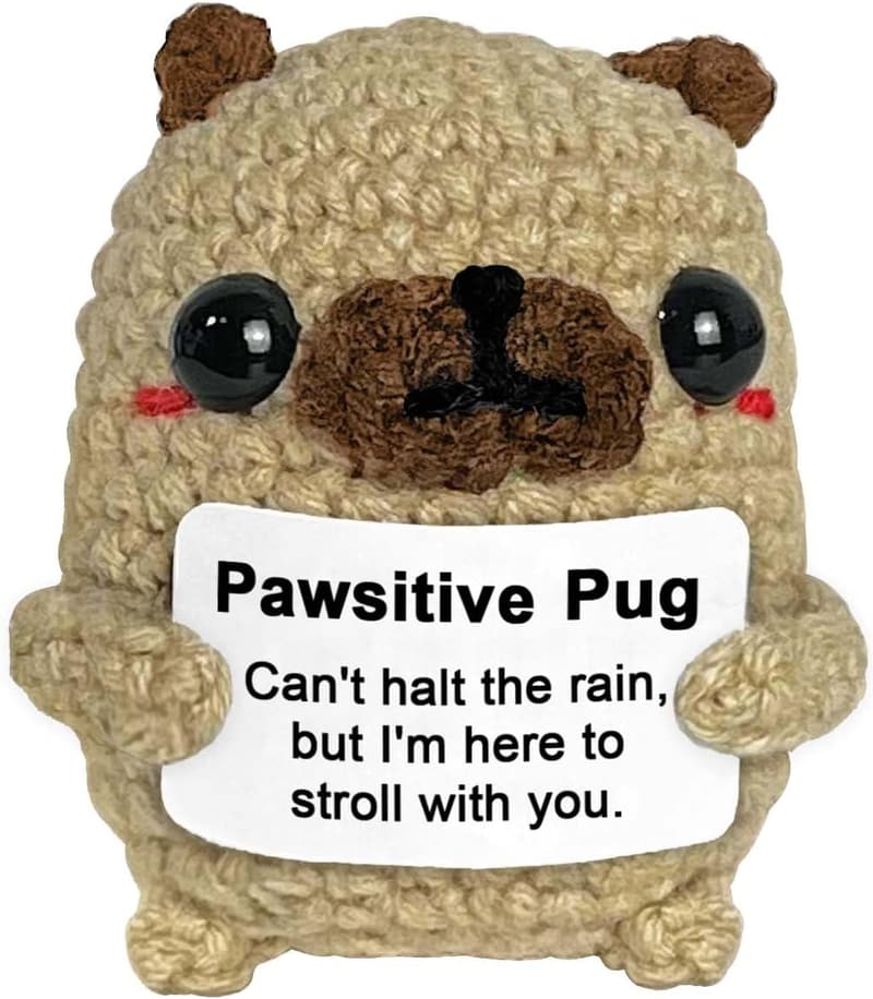 Cute Mini Pug Crochet Decor - Inspirational Gift for Dog Lovers