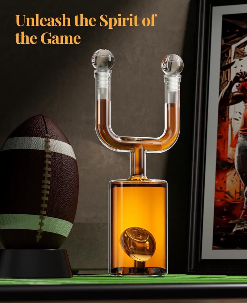Football Decanter Set - 28oz Whiskey Gift for Men