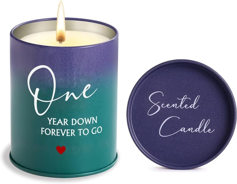 1st Anniversary Lavender Candle – Romantic Gift for Couples (10oz)