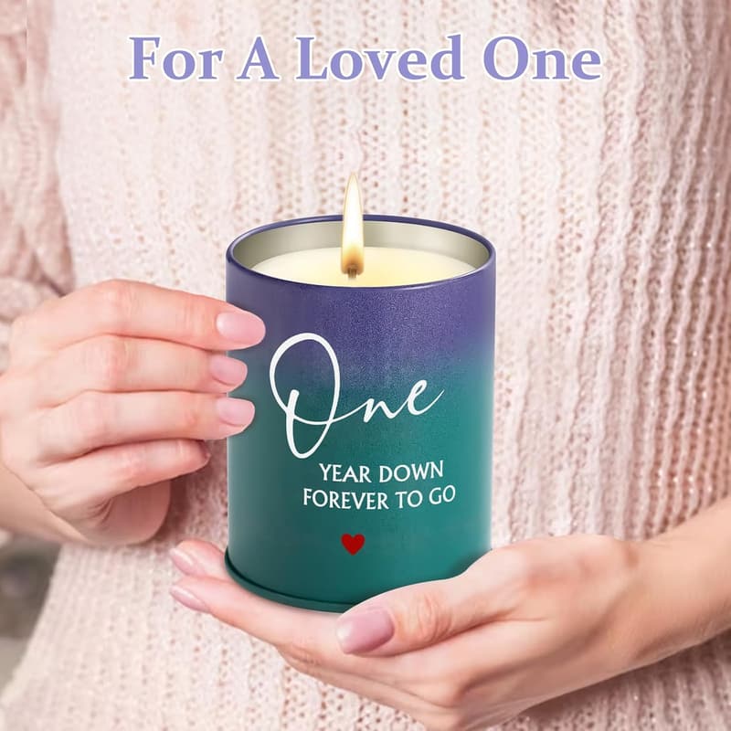 1st Anniversary Lavender Candle – Romantic Gift for Couples (10oz)