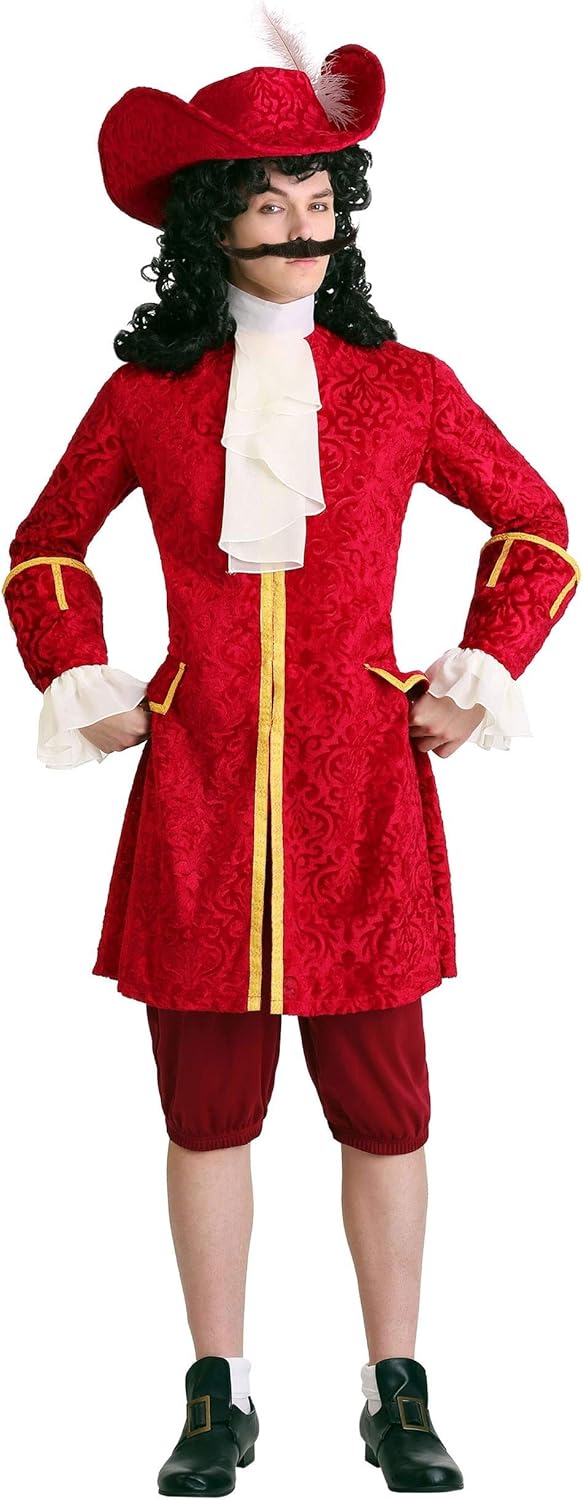 Plus Size Men's Pirate Captain Costume with Jacket and Hat