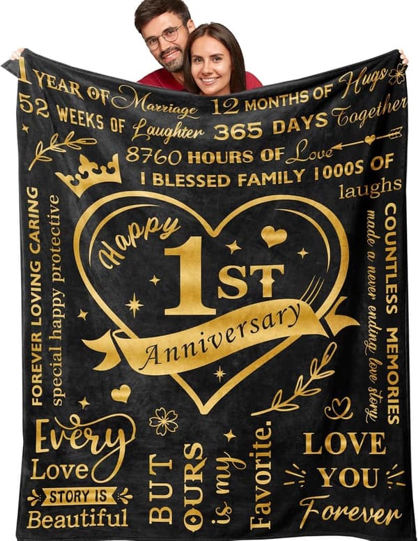 1st Anniversary Personalized Blanket 50