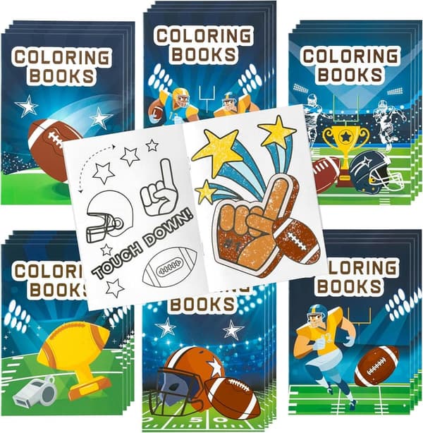 Football Coloring Books Set - 24 DIY Color-in Pages for Kids
