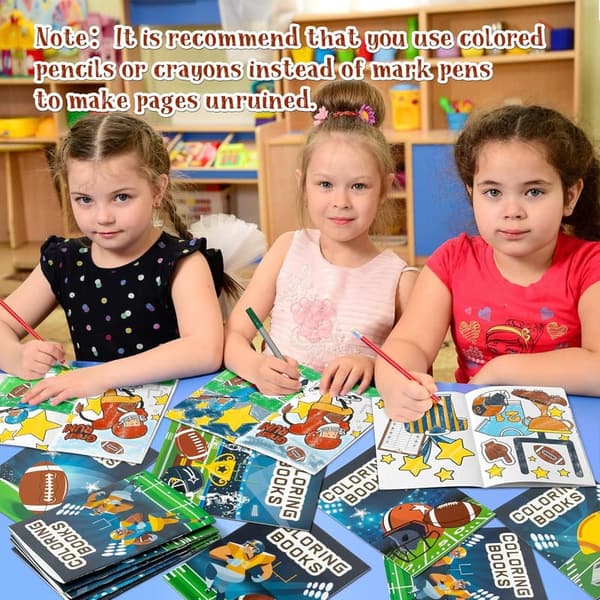 Football Coloring Books Set - 24 DIY Color-in Pages for Kids