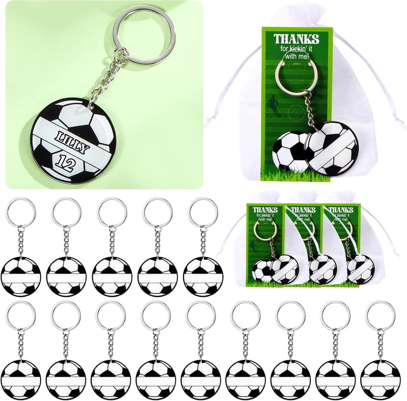 Soccer Baseball Keychain Party Favors - 30 Sets DIY Acrylic