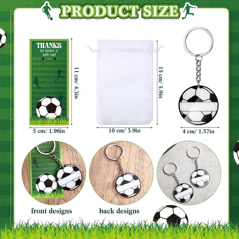 Soccer Baseball Keychain Party Favors - 30 Sets DIY Acrylic