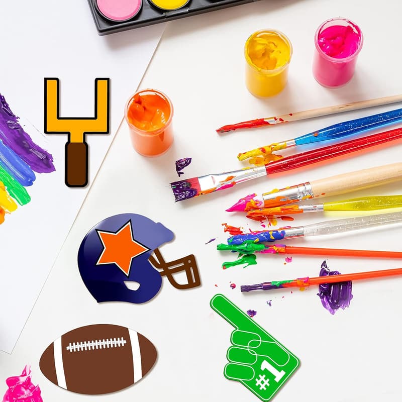 Unfinished Wooden Football Helmet Cutouts for Crafts – 40 Pieces