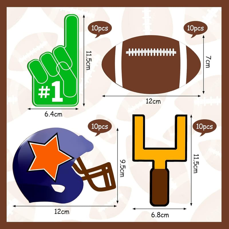 Unfinished Wooden Football Helmet Cutouts for Crafts – 40 Pieces