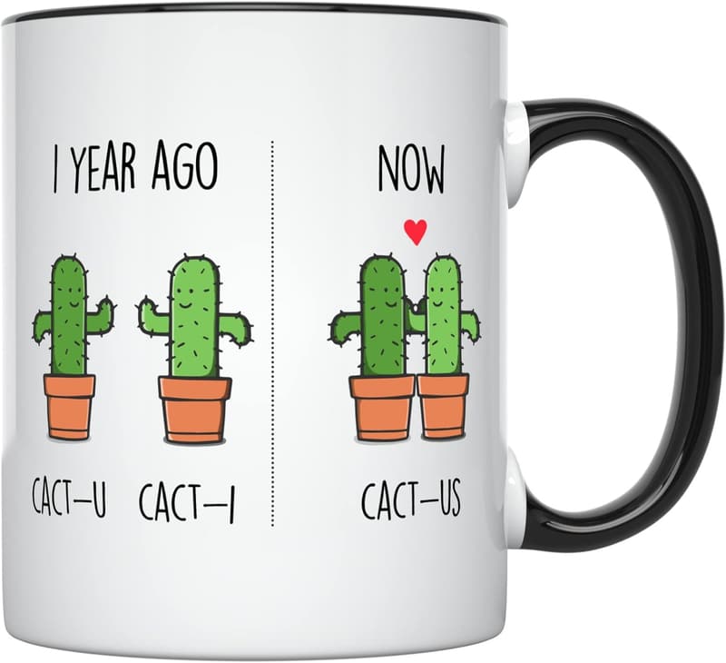 1st Year Anniversary Funny Coffee Mug for Couples, 11 oz