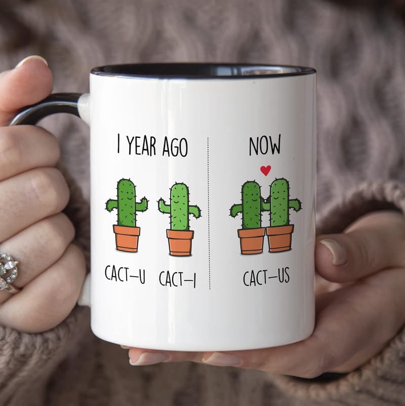 1st Year Anniversary Funny Coffee Mug for Couples, 11 oz