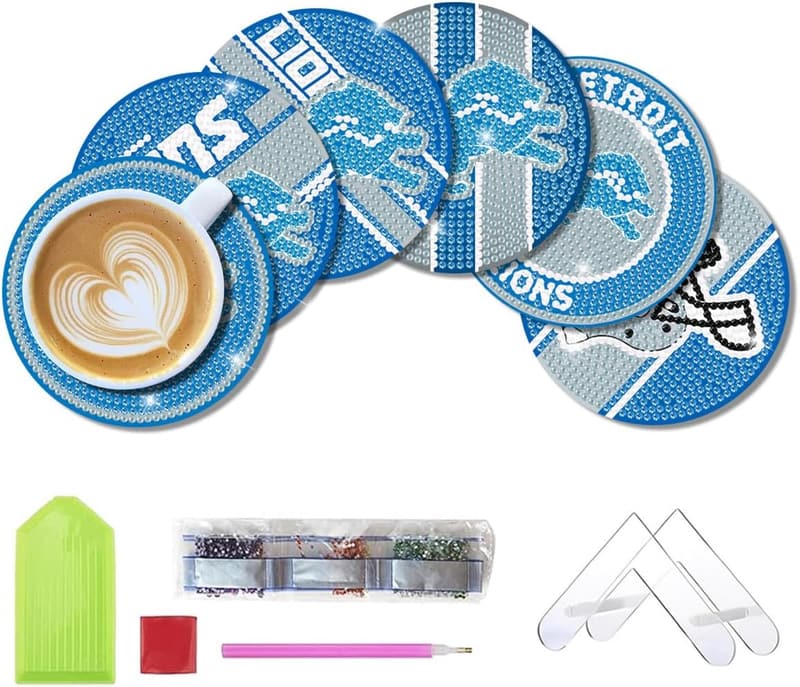 DIY Football Diamond Art Coasters Kit for Adults and Kids