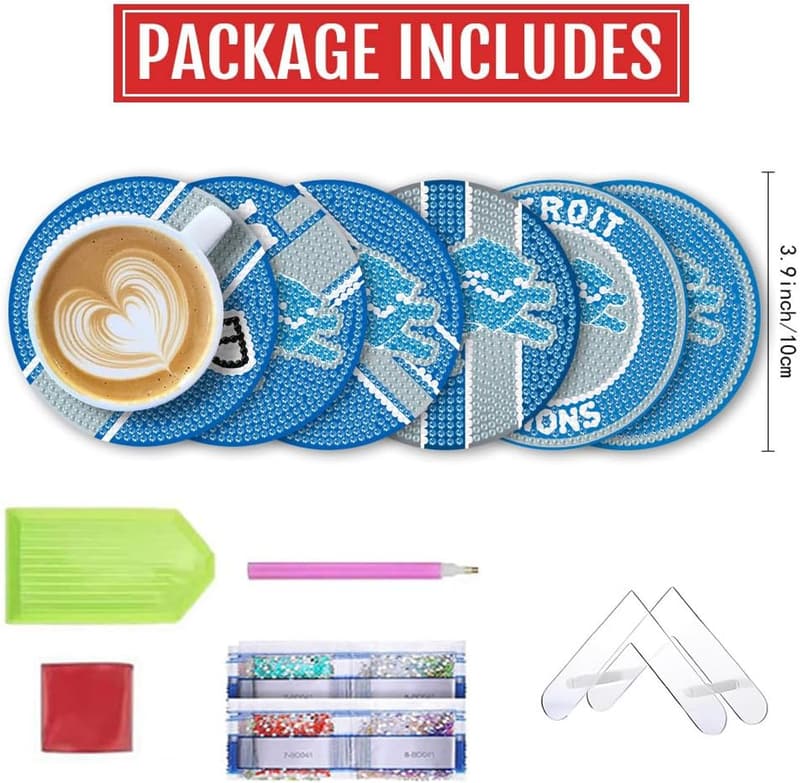 DIY Football Diamond Art Coasters Kit for Adults and Kids