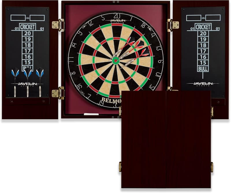 Bristle Dartboard Set with Cabinet - Easy Assembly & Accessories