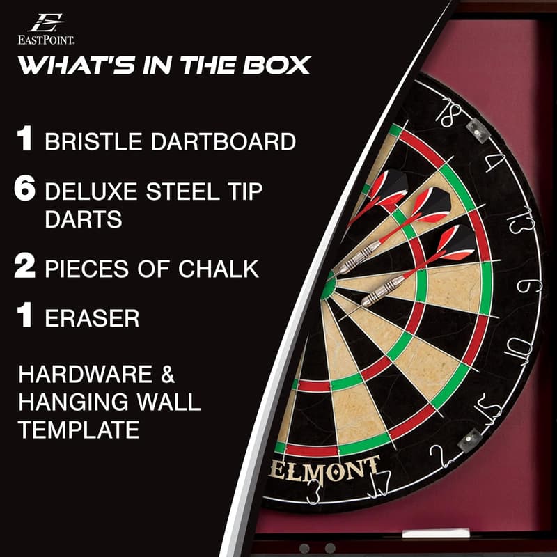 Bristle Dartboard Set with Cabinet - Easy Assembly & Accessories