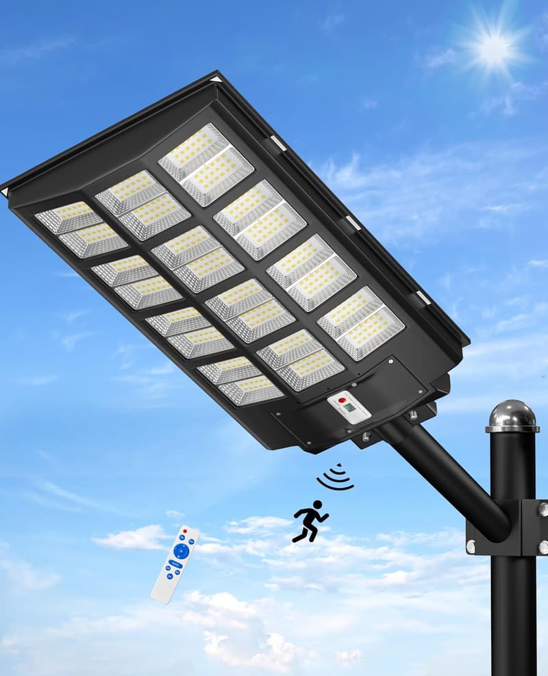 Outdoor Solar Street Lights with Motion Sensor - 6800W, 6500K