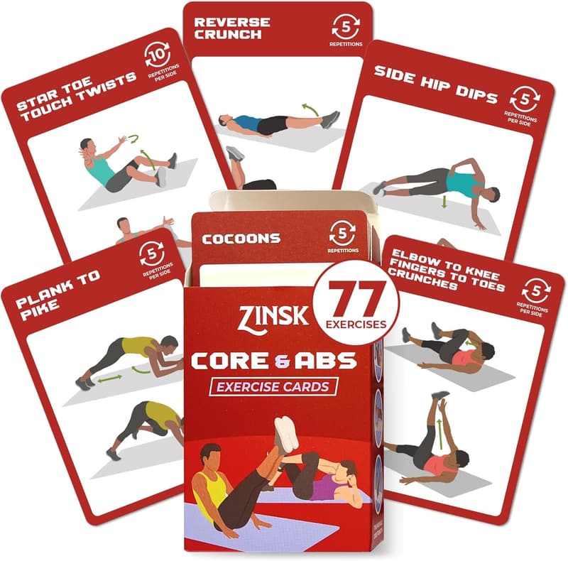 Core Strength Workout Cards – 75+ Fitness Exercises for Home