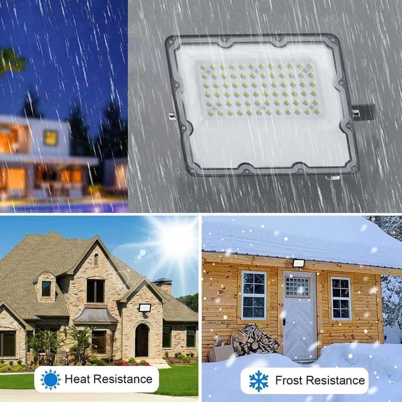 100W LED Outdoor Flood Light (2-Pack) for Security & Yard Use