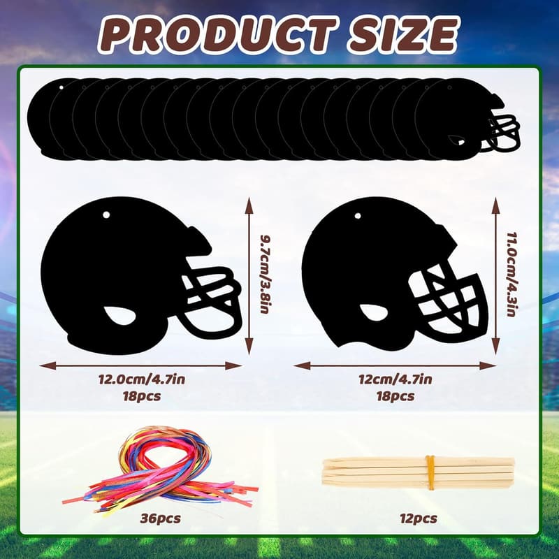 Football Party Supplies: 36 PCS Rainbow Scratch Art for Kids
