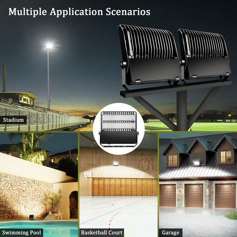 36000LM LED Floodlight - 240W Waterproof Arena Light, 3-Pack