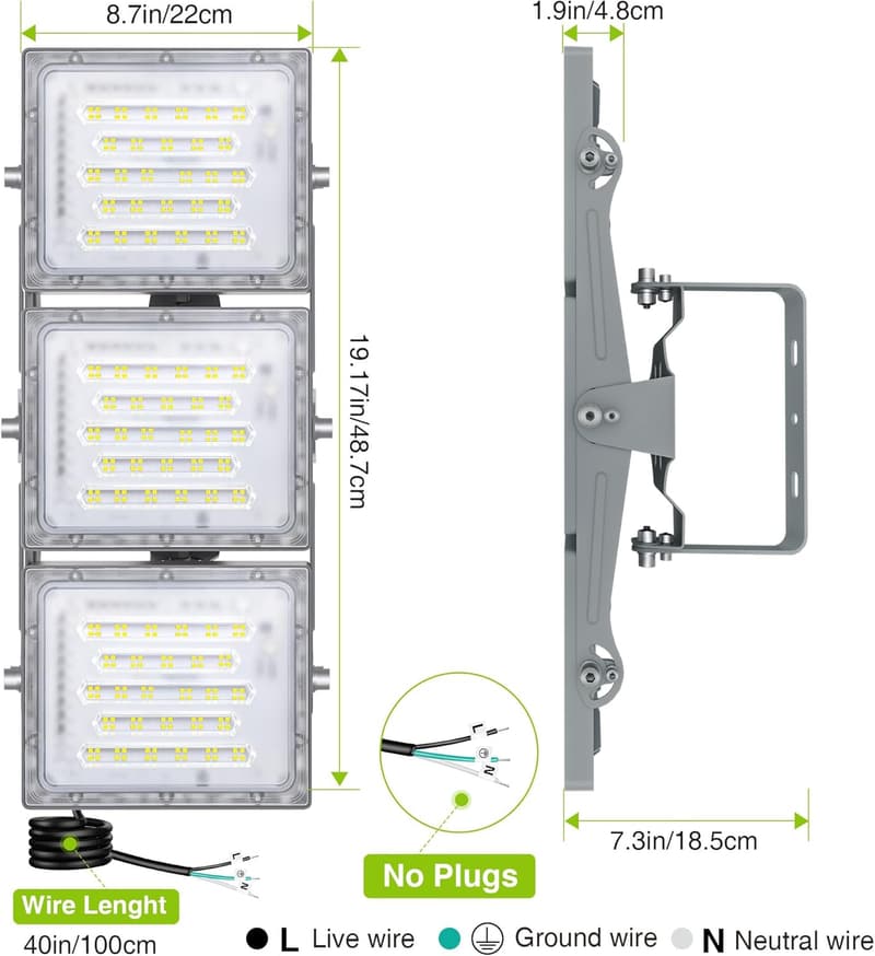 300W Outdoor LED Flood Light, 30,000lm, IP66 Waterproof