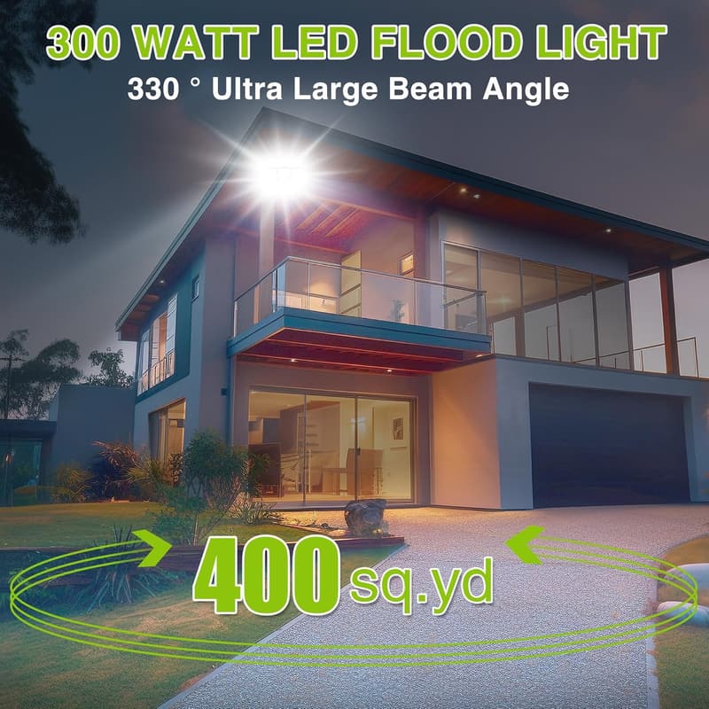 300W Outdoor LED Flood Light, 30,000lm, IP66 Waterproof