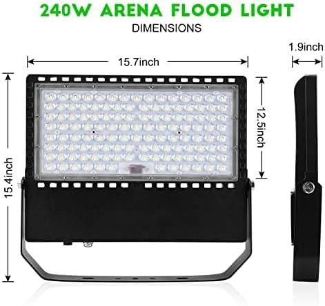 240W LED Stadium Lights - 3 Pack, Daylight, Wide Angle
