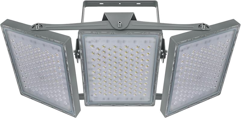 600W LED Flood Light - IP66 Waterproof, 3 Panel Adjustable