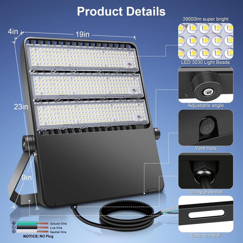 Super Bright 360W LED Stadium Flood Lights for Outdoor Sports