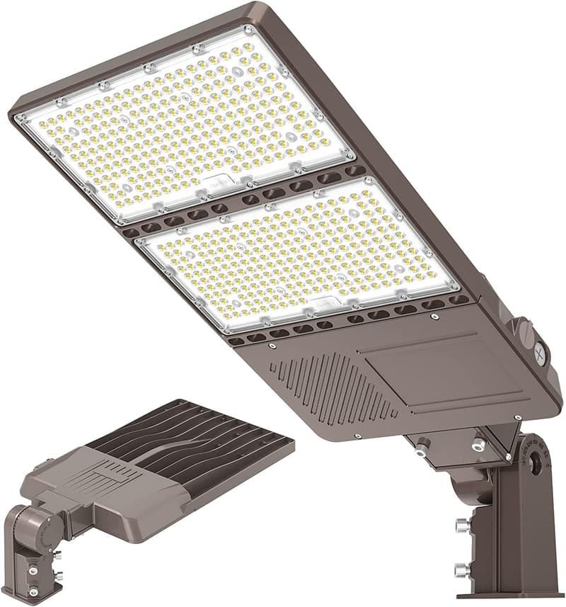 320W Adjustable LED Parking Lot Light with Photocell, 48000LM