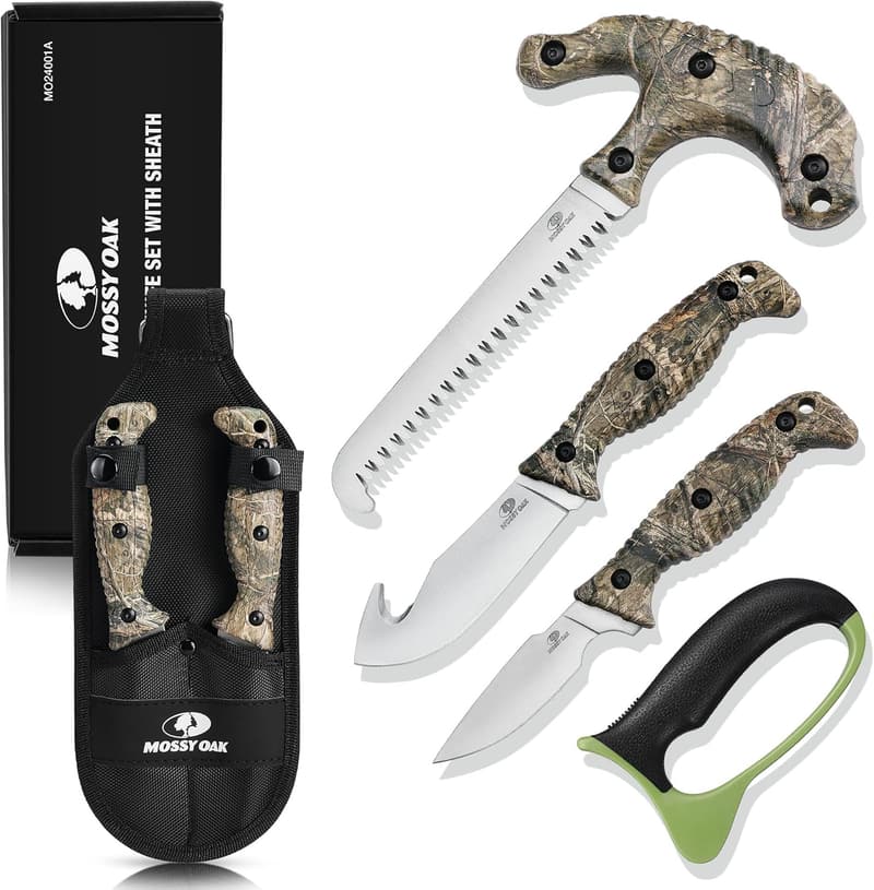 Camouflage Hunting Knife Set - 4-Piece Field Dressing Kit