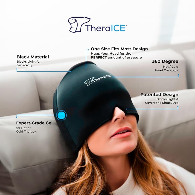 Migraine Relief Cap - Cooling Gel Ice Pack for Headaches