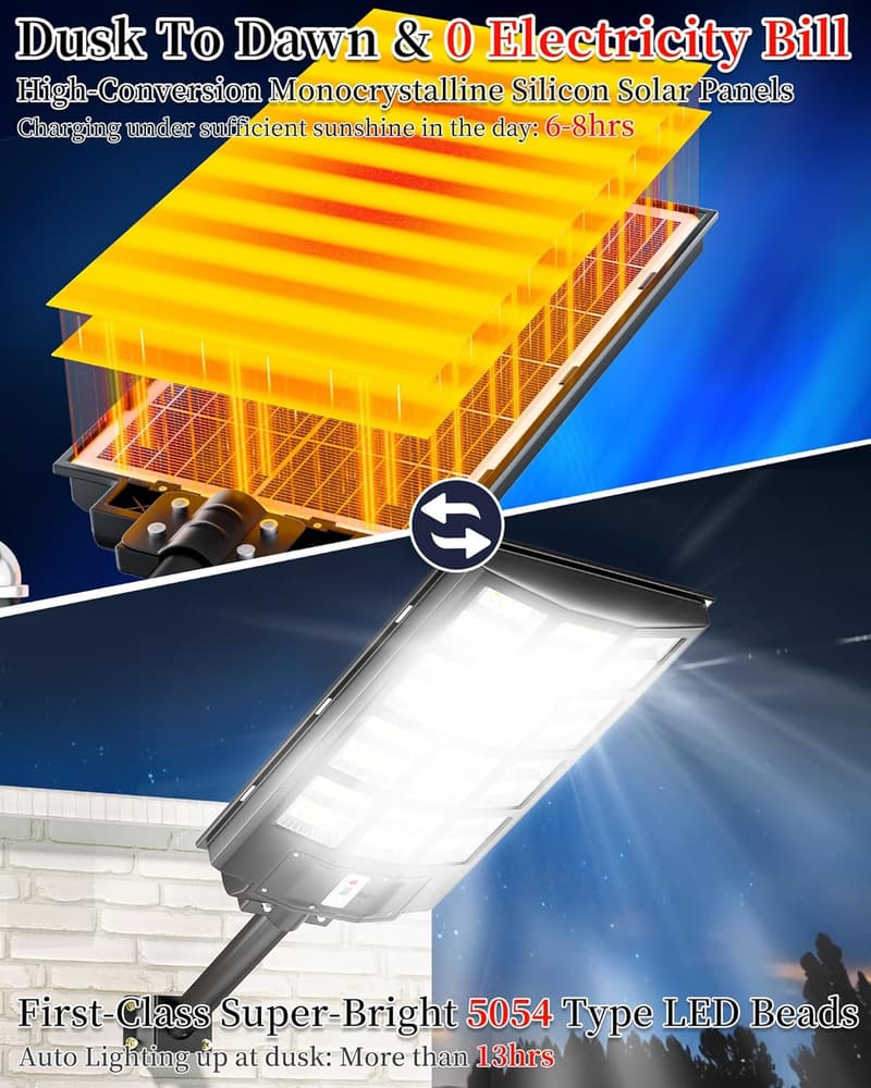 Solar Street Light 700000LM IP67 Flood Light for Outdoors