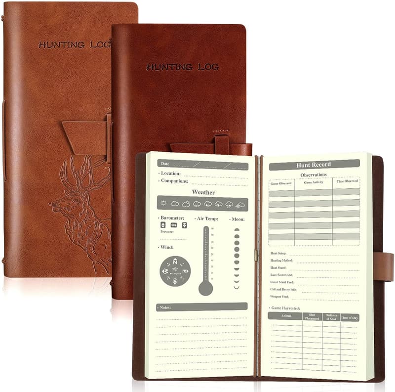 Father's Day Leather Hunting Journal - 2 Pcs Notebook for Men