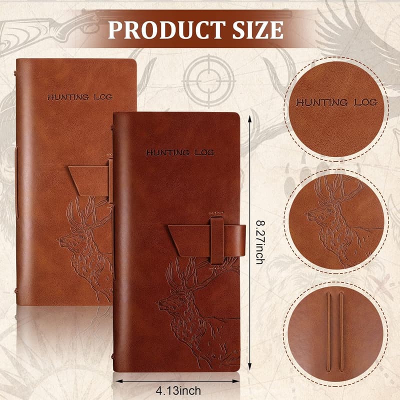Father's Day Leather Hunting Journal - 2 Pcs Notebook for Men