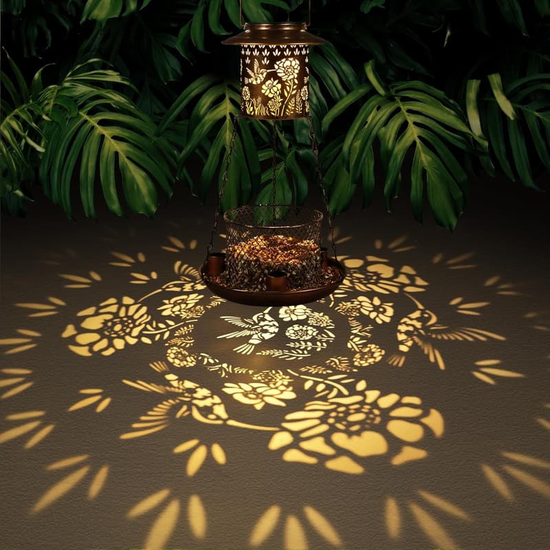 Hummingbird Solar Bird Feeder - Outdoor Garden Decor for Women