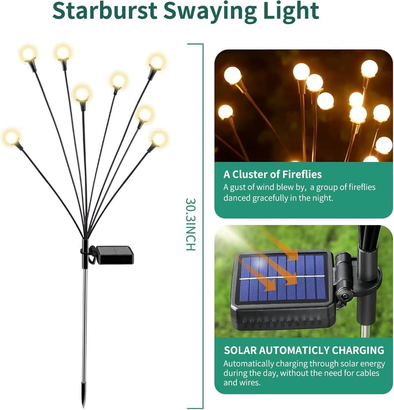 Solar Garden Lights 32LED - Waterproof Outdoor Decor (4-Pack)