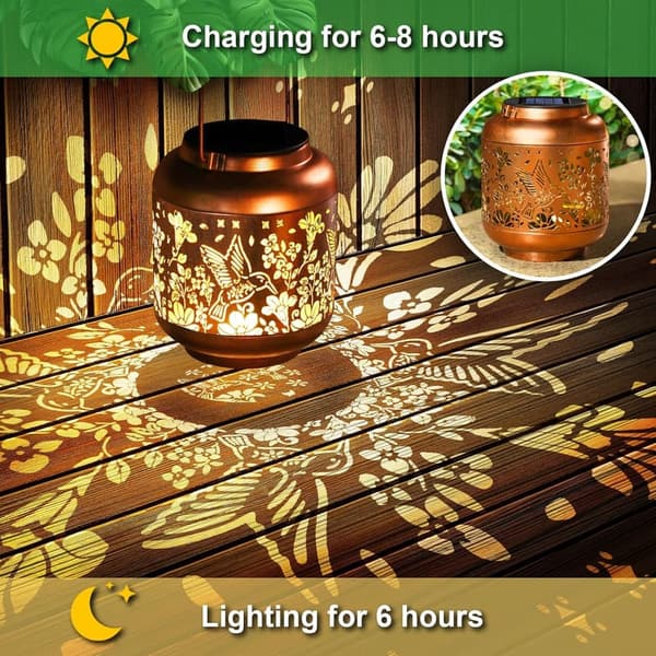 Solar Lantern for Women - Outdoor Waterproof Hummingbird Decor