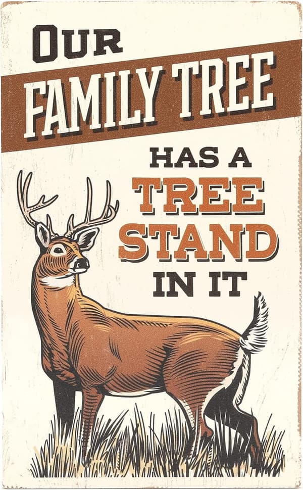 Vintage Hunting Wall Decor - Family Tree with Tree Stand