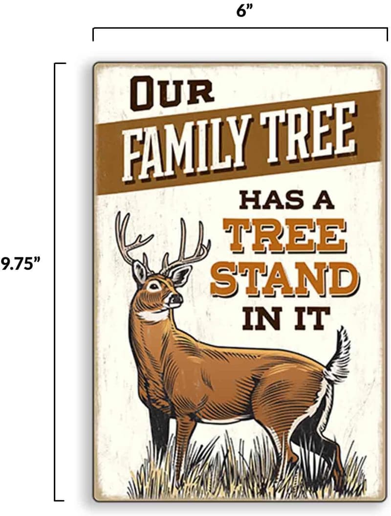 Vintage Hunting Wall Decor - Family Tree with Tree Stand