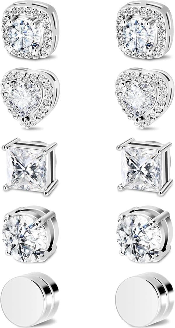 Hypoallergenic Stainless Steel Magnetic Earrings Set for Men & Women
