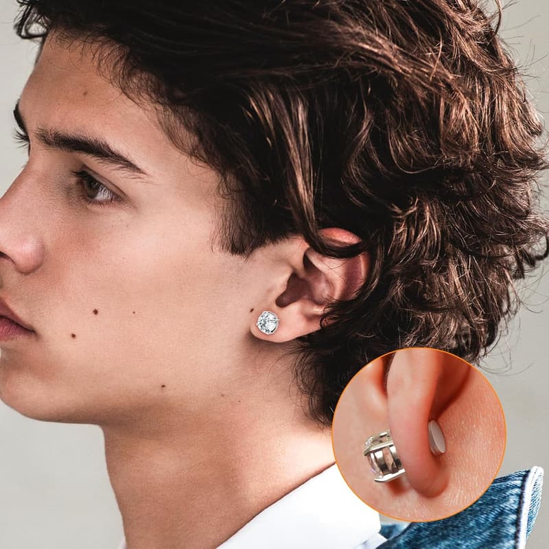 Hypoallergenic Stainless Steel Magnetic Earrings Set for Men & Women