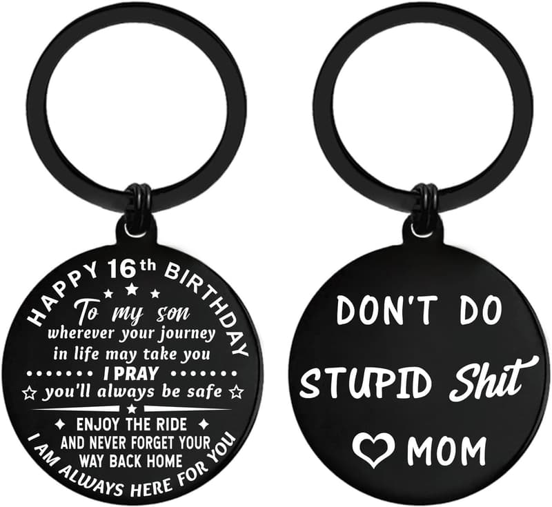 16th Birthday Metal Keychain Gift for Boys